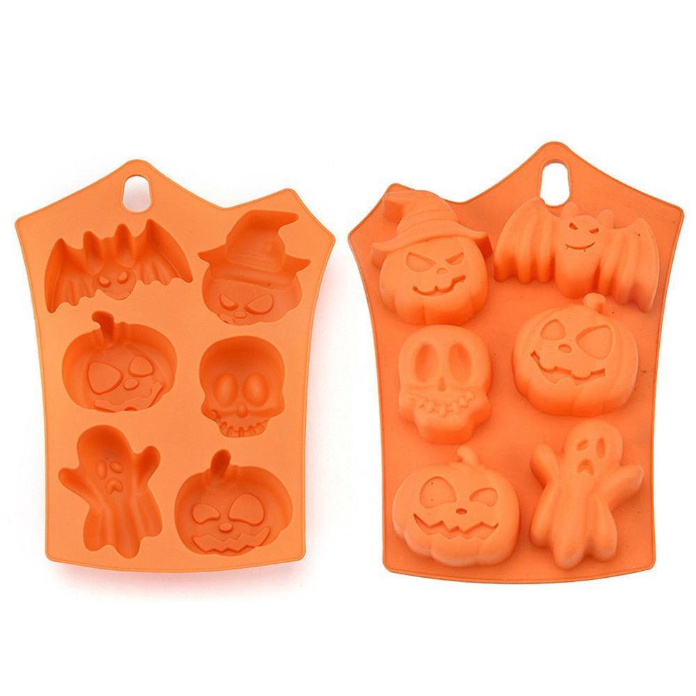 Khuôn silicon làm bánh/chocolate họa tiết người Dơi/Bí ngô/Kẹo đường chuyên dụng cho trang trí Halloween