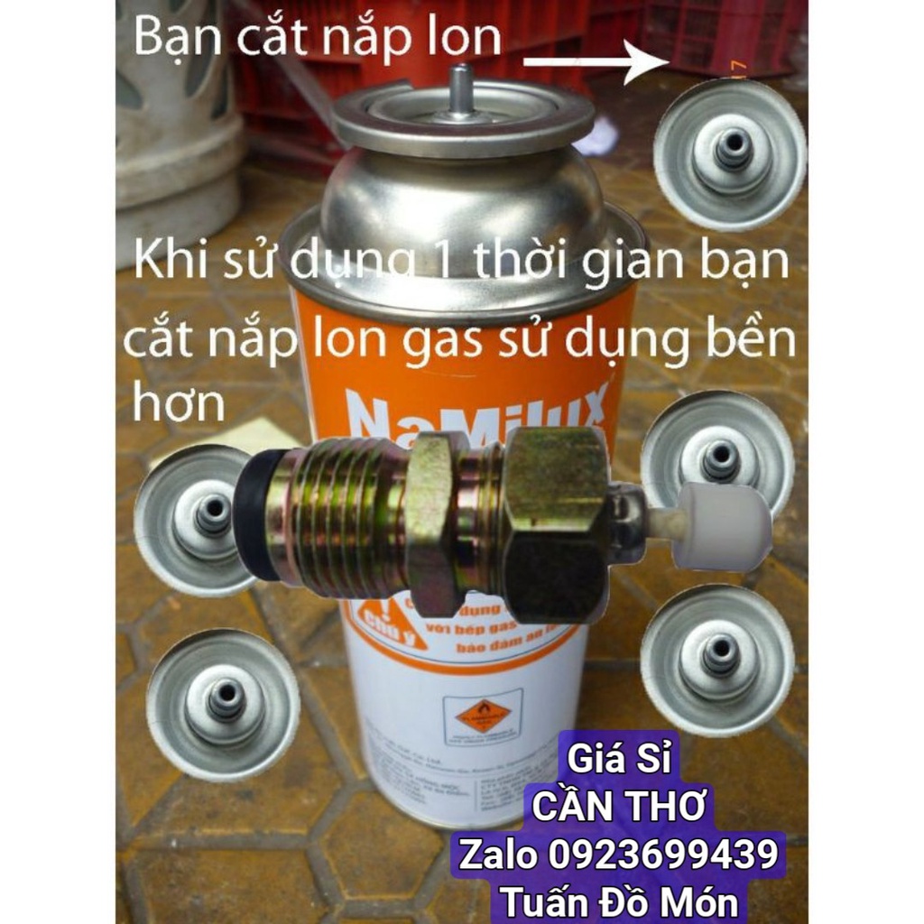 Đầu nối/gioăng/ti/nút/bơm/sạc sang chiết lon gas mini du lịch