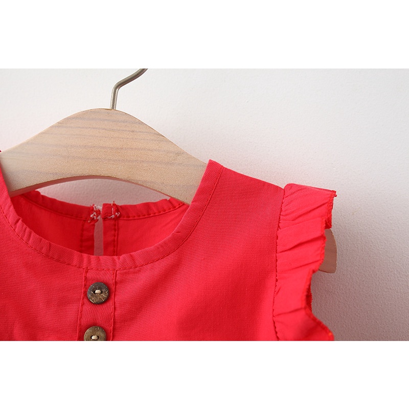 Đầm hoa  không tay với mũ thời trang mùa hè cho bé gái 1-5 tuổi