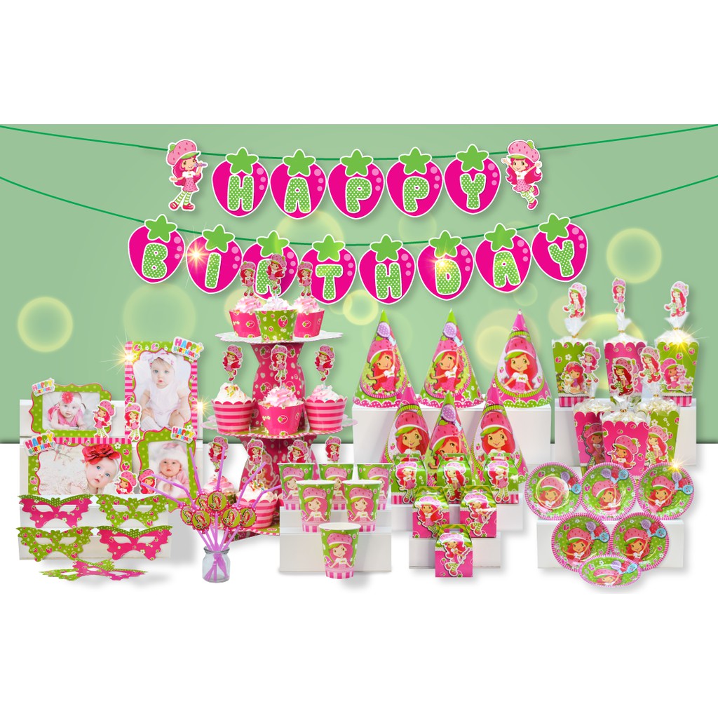 Set MEGA trang trí sinh nhật chủ đề Dâu Tây