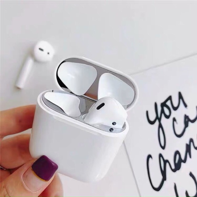 🌵 Miếng Dán Kim Loại Bảo Vệ Hộp Tai Nghe Airpods 1/2 - Pro 🌵 | BigBuy360 - bigbuy360.vn
