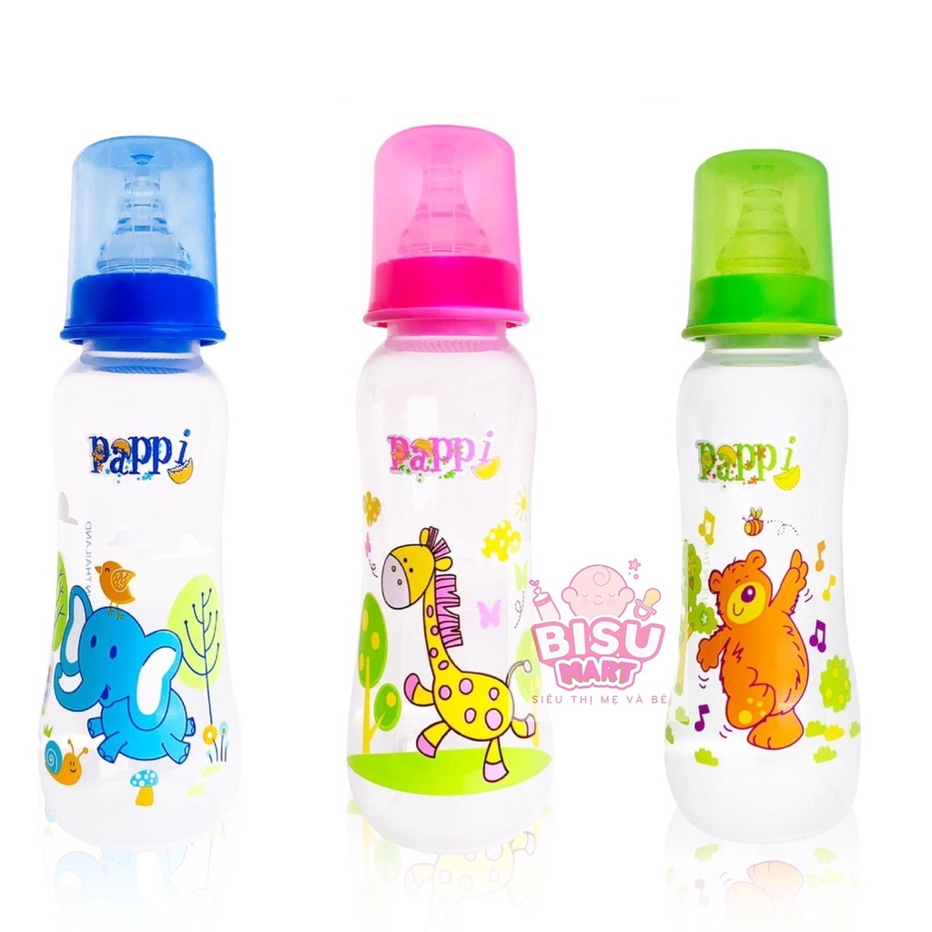 Bình sữa cổ hẹp, Bình sữa cho bé Pappi 250ml Thailand