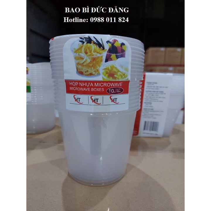 combo 1 thùng 450 hộp tròn microwave 700ml (kèm nắp)
