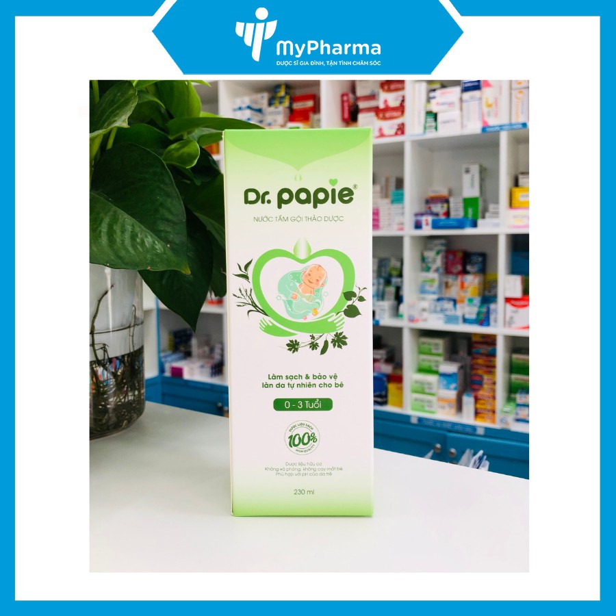 Nước tắm gội thảo dược Dr. Papie - Làm sạch và bảo vệ làn da tự nhiên cho bé
