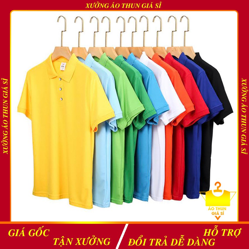 Áo polo Nam Nữ -  Áo cá sấu Poly có cổ giá rẻ
