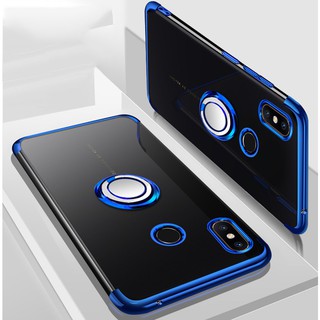 For Xiaomi Mi Mix 2S Ring Stand Soft Plating Clear Cover