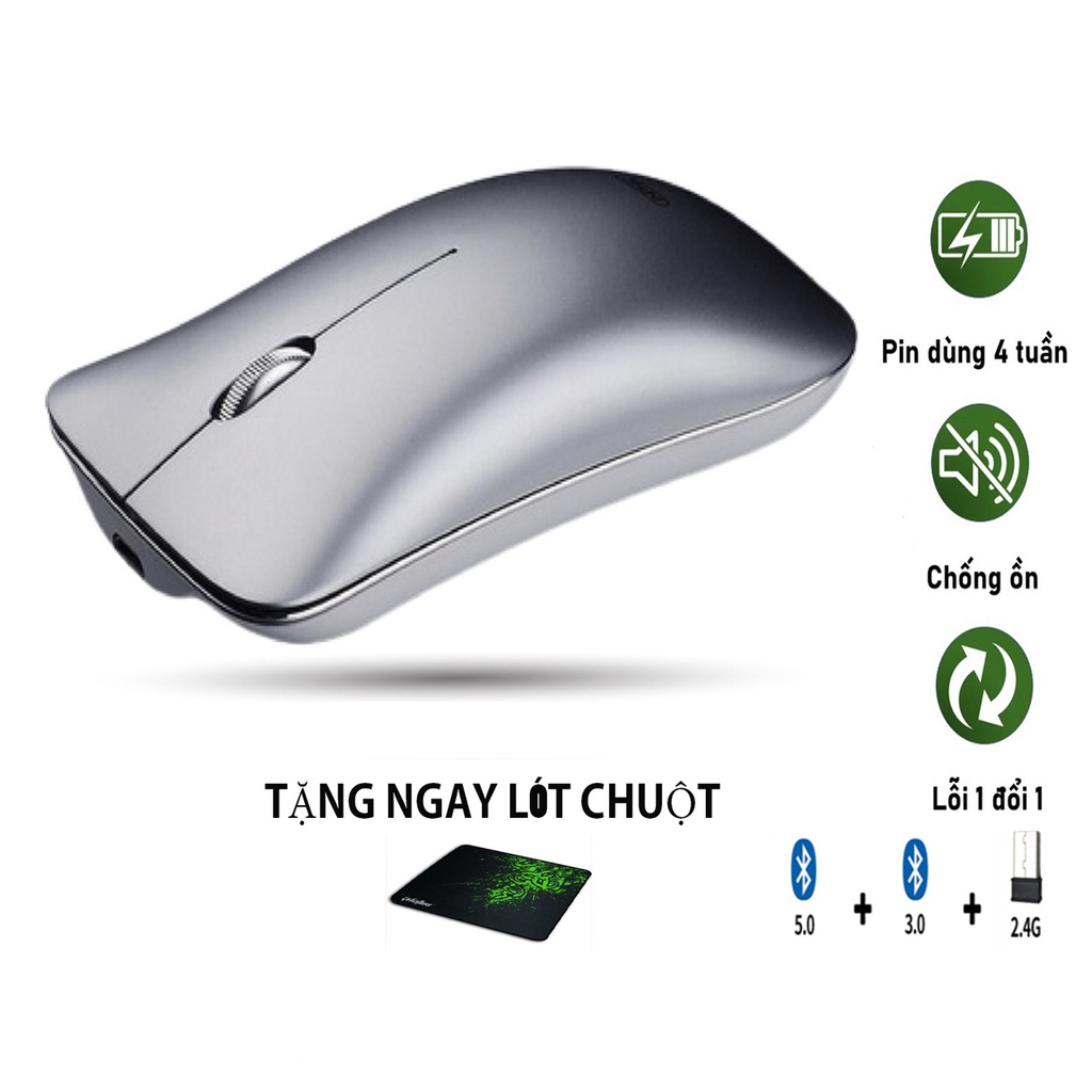 Chuột không dây Bluetooth+Wireless INPHIC, pin sạc lại, không ồn, siêu mỏng ( BH 3 tháng )