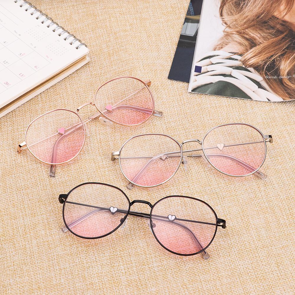 Kính Đọc Sách Gọng Kim Loại Chống Ánh Sáng Xanh Hình Trái Tim Dễ Thương