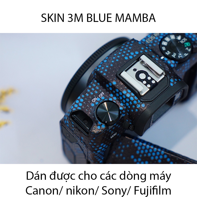 Miếng Dán Skin Máy Ảnh 3M - Mẫu Blue Mamba - Cho máy ảnh Canon Mirroless
