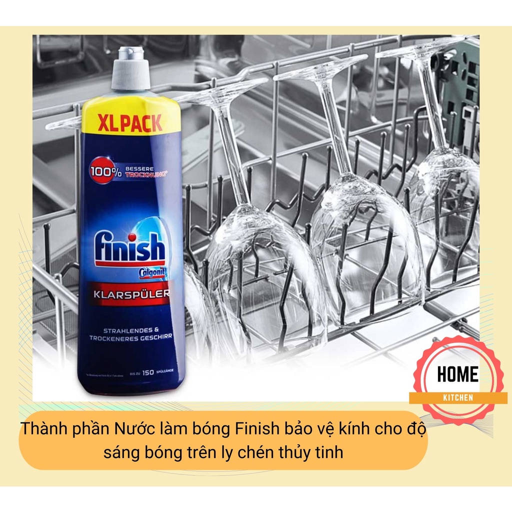 Nước làm bóng máy rửa bát Finish (750ml/800ml), dầu bóng Finish. Bảo vệ - làm bóng bát đĩa,loại bỏ đốm cặn.Sấy khô nhanh