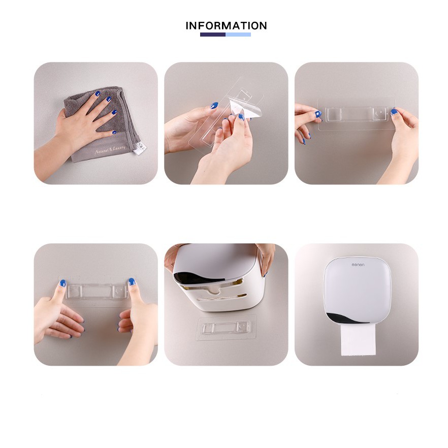 Hộp đựng giấy vệ sinh bằng nhựa ABS loại hộp vuông cao cấp chống thấm nước tiện lợi, hộp đựng giấy đa năng FAMAHA