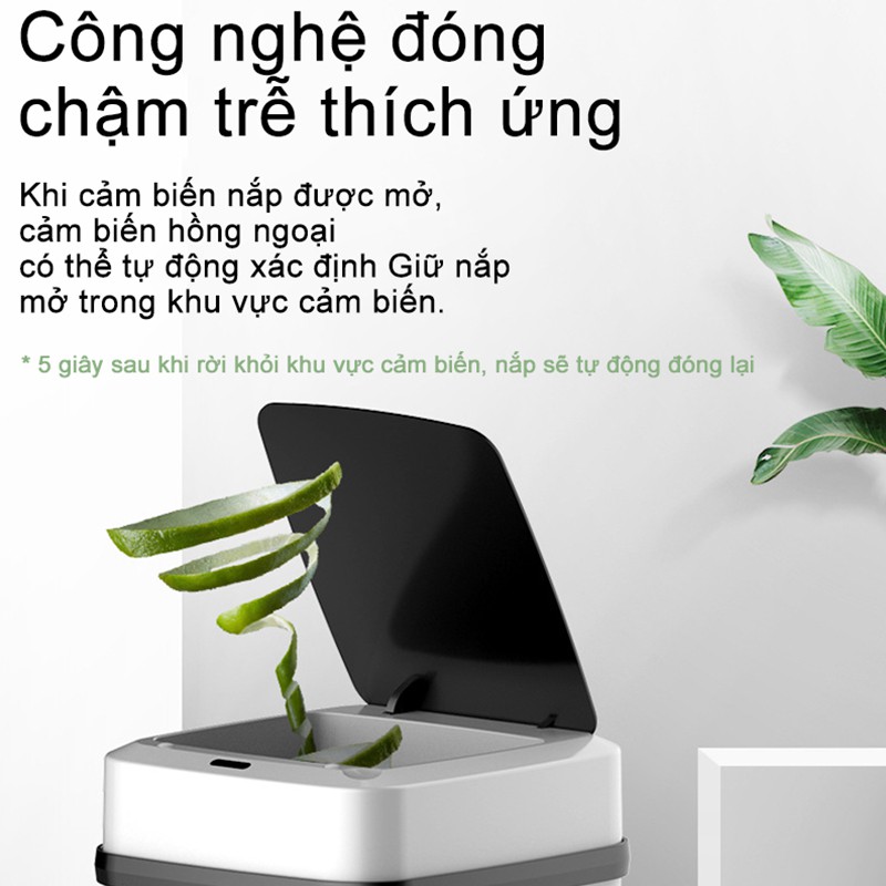 Thùng rác nhà thông minh, cảm ứng tự động, có nắp, phân loại rác, thùng rác thông minh (bạn cần mua pin AA)[GM-ZNLJT00]