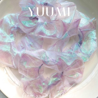 Scrunchie Dây Buộc Tóc Hoa Cột Tóc Scrunchie Hologram Ánh Kim