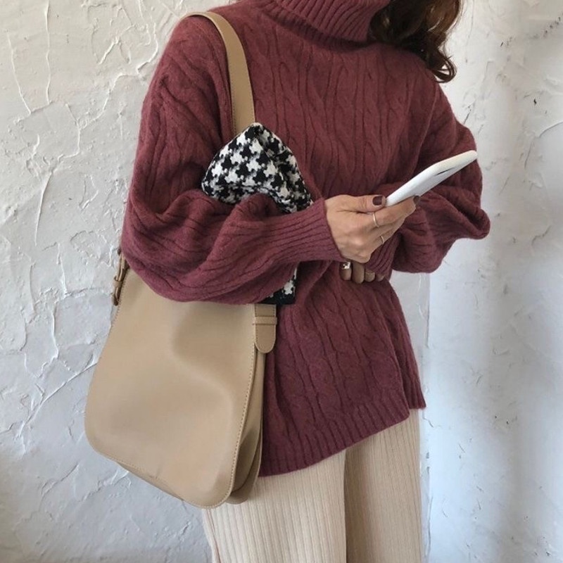 Áo Len Cao Cổ Dài Tay Phong Cách Hàn Quốc - 6 mầu Trắng Đỏ Xanh Đen Hồng tím Vàng - Hanlly Fashion - AL5