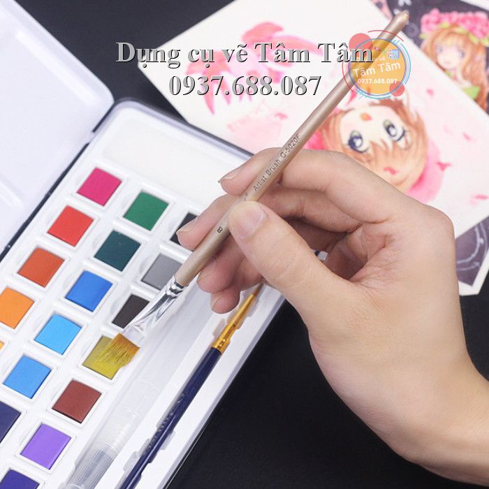 [ TÂM TÂM ] - Bộ cọ 6 cây đầu oval Giorgione G-6010Z (bộ 6 cây) - màu ngẫu nhiên