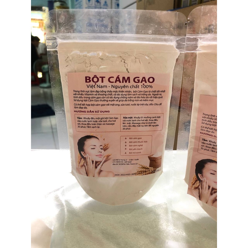 Bột cám gạo đắp mặt nạ nguyên chất 100g