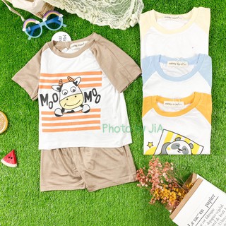 [SALE] Bộ Cộc Tay Cho Bé Trai, Bé Gái Minky Mom Vải Thun Lạnh Họa Tiết Bò Sữa Tay Giáp Lăng, Đồ Bộ Trẻ Em MKM2142