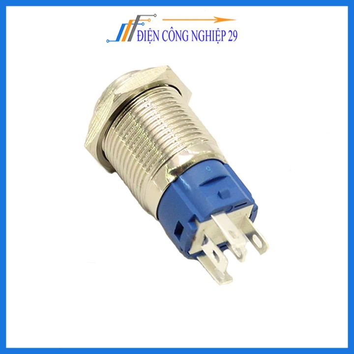 Nút Nhấn Đề Sắt Chống Nước Có Đèn Báo 12VDC-12mm Nhấn Nhả
