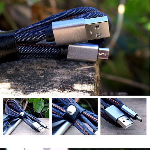 Dây cáp sạc chuẩn Micro USB Hopuaeon dây dù có viền dành cho điện thoại Samsung, HTC, Sony, Nokia....