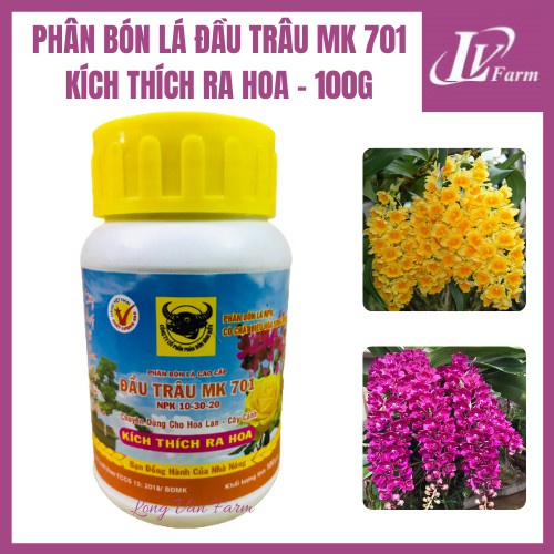 Bộ 3 Phân Bón Lá ĐẦU TRÂU MK 501-701-901 NPK - 100g - Nảy Chồi, Ra lá, Kích Thích Ra Hoa, Dưỡng Hoa Lâu Tàn