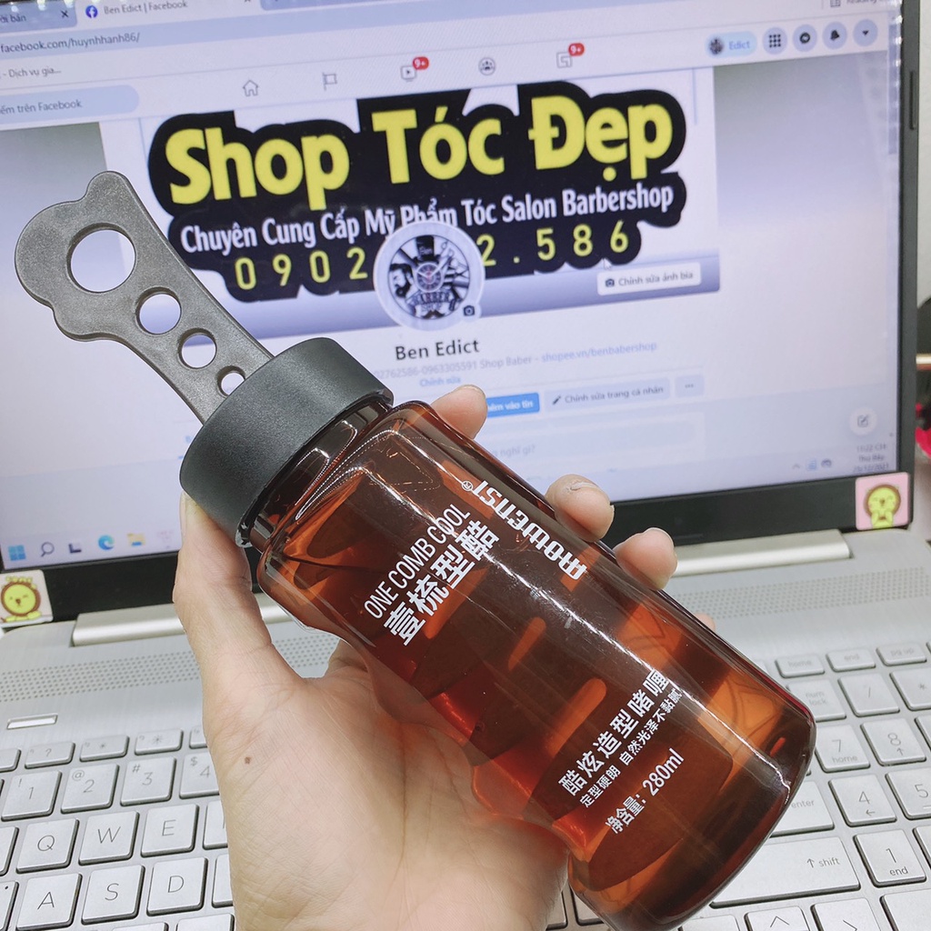 Gel vuốt tóc nam cao cấp chai 280ml kèm lược tiện dụng thân thiện với mọi loại tóc