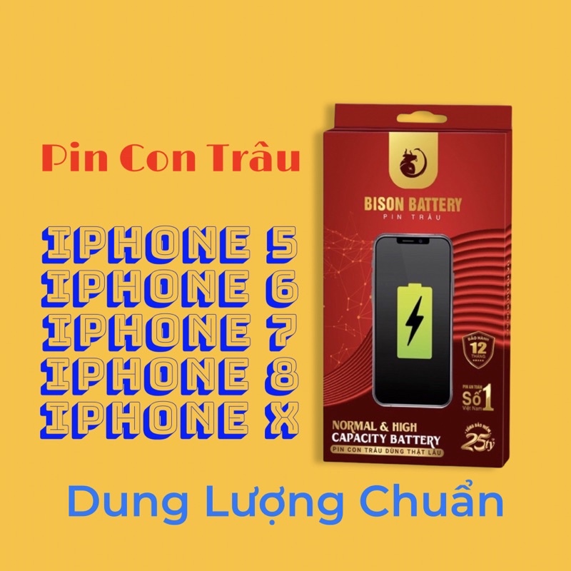 Pin Trâu iP 5/6/7/8/X/Xs/Xsm (Dung Lượng Chuẩn)