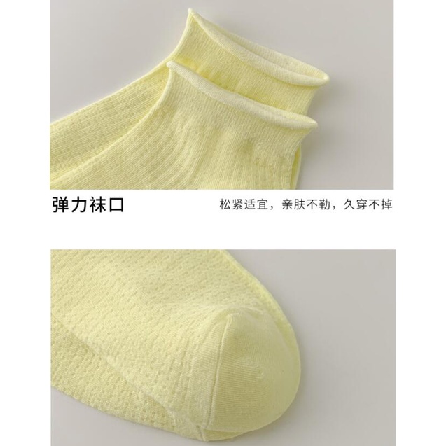 Vớ WAFNHA D512 bằng cotton mỏng nhẹ thoáng khí màu sắc kẹo ngọt phong cách Hàn Quốc cho bé gái