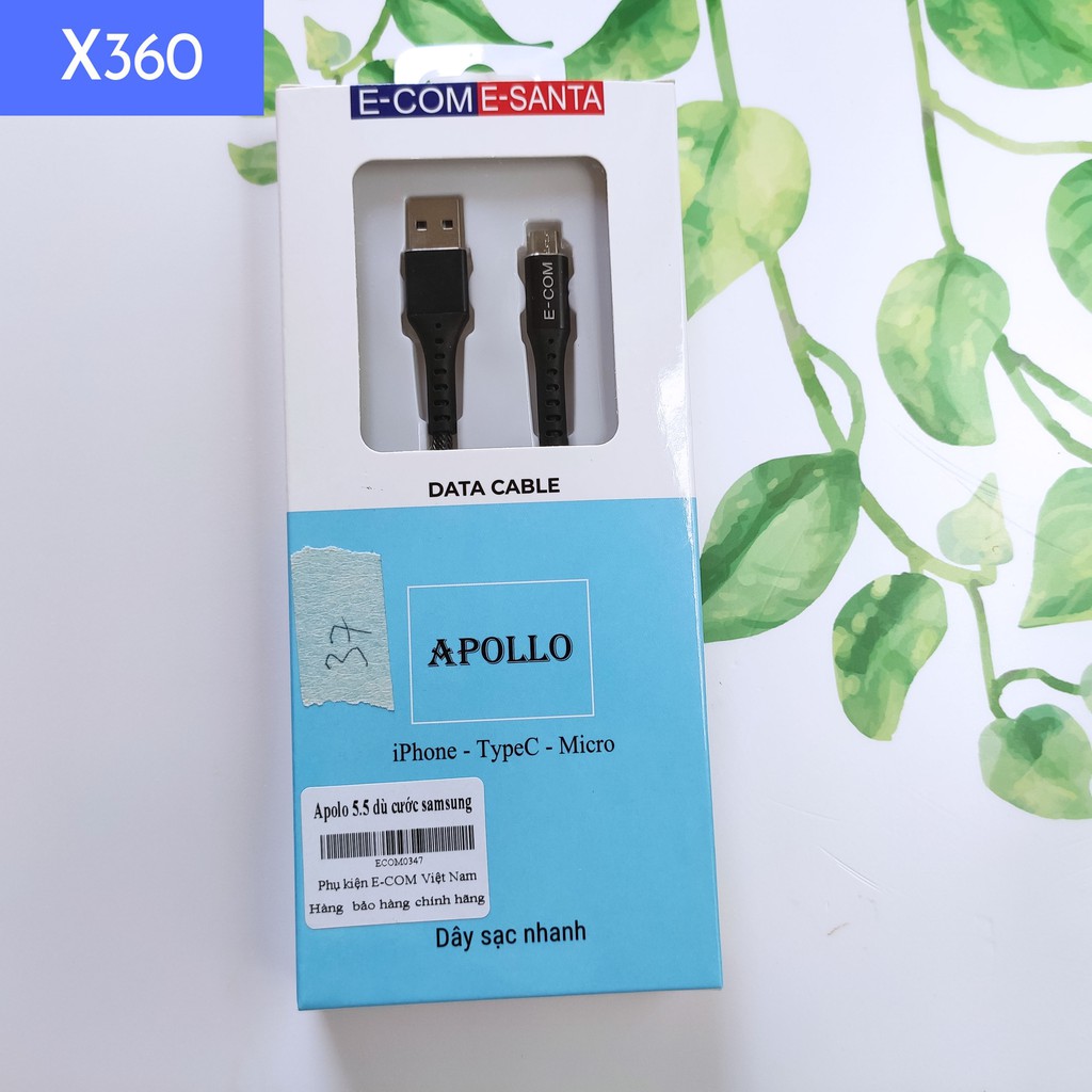 Dây sạc nhanh Apollo 5.5 micro USB cho Samsung Xiaomi Nokia Oppo dây dù cước siêu bền