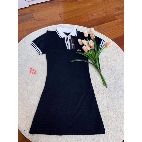 Váy cổ bẻ cá sấu cổ bo dệt HSU1