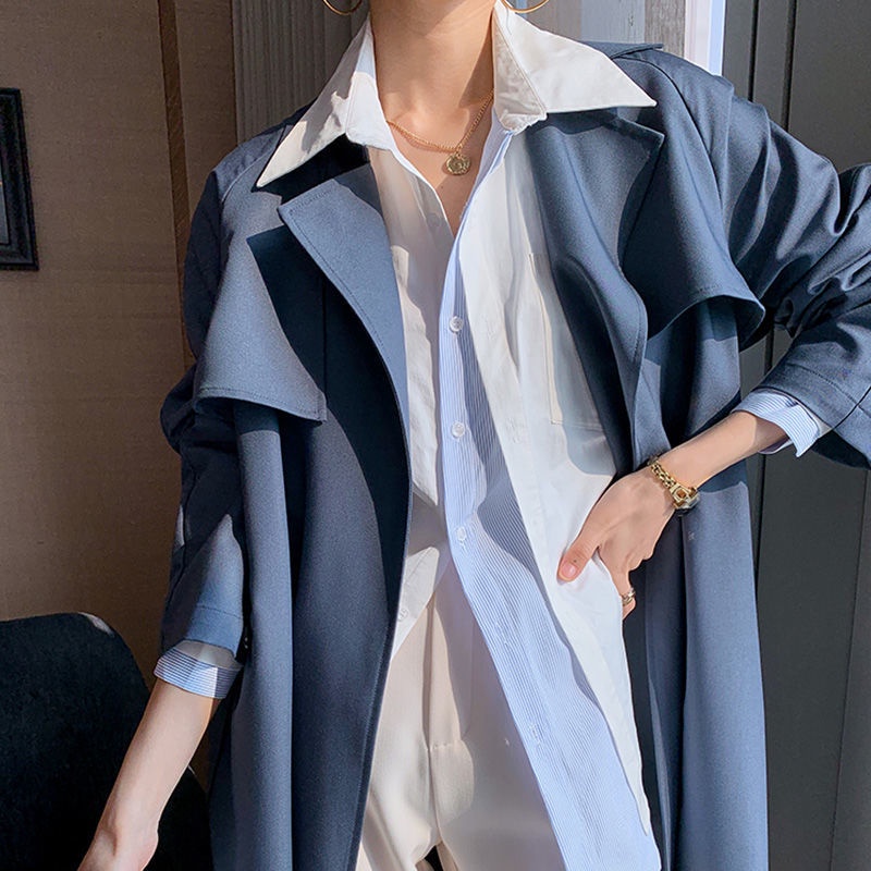 Áo sơ mi IELGY dài tay họa tiết kẻ sọc phong cách hồng kông thời trang cho nữ