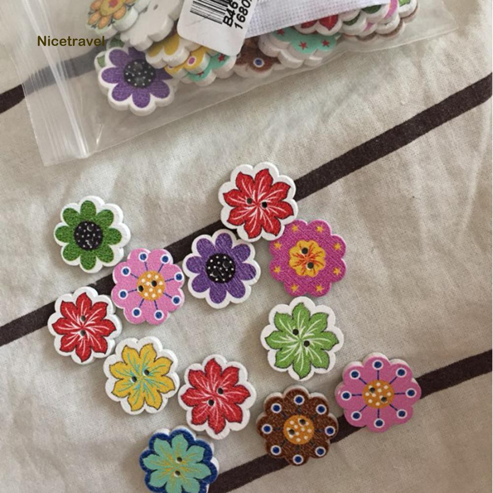 Phụ Kiện Trang Trí Xinh Xắn Chất Lượng✌Set 50 Nút Nhựa Hình Bông Hoa Xinh Xắn Dùng Làm Đồ Thủ Công