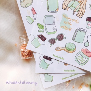 Bullet journal sticker - green girl