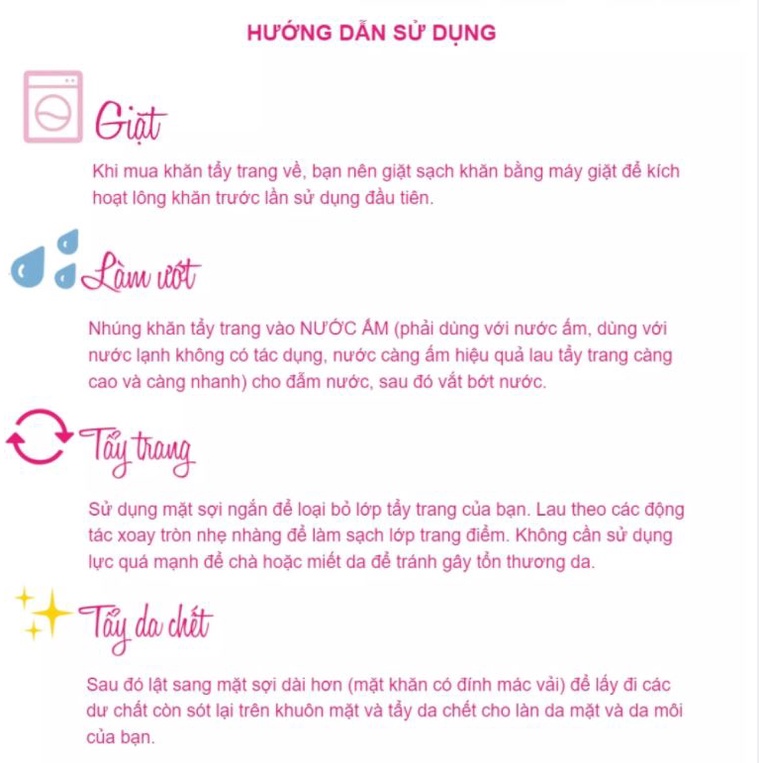 Khăn tẩy trang vải cao cấp MakeUp Eraser Original Pink