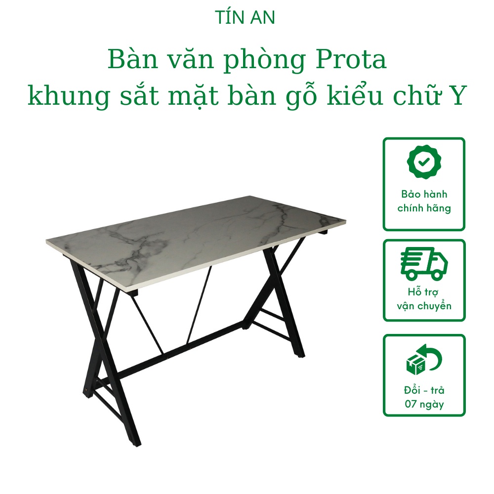 Bàn vi tính, bàn văn phòng Prota cao cấp - bàn gỗ chân sắt sơn tĩnh điện