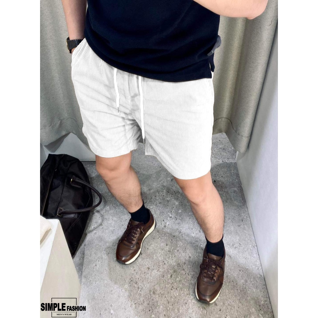 Quần Short Đùi Nhung Tăm Nam Nữ SIMPLE Form Slimfit Chất Mát Mẻ, Trẻ Trung