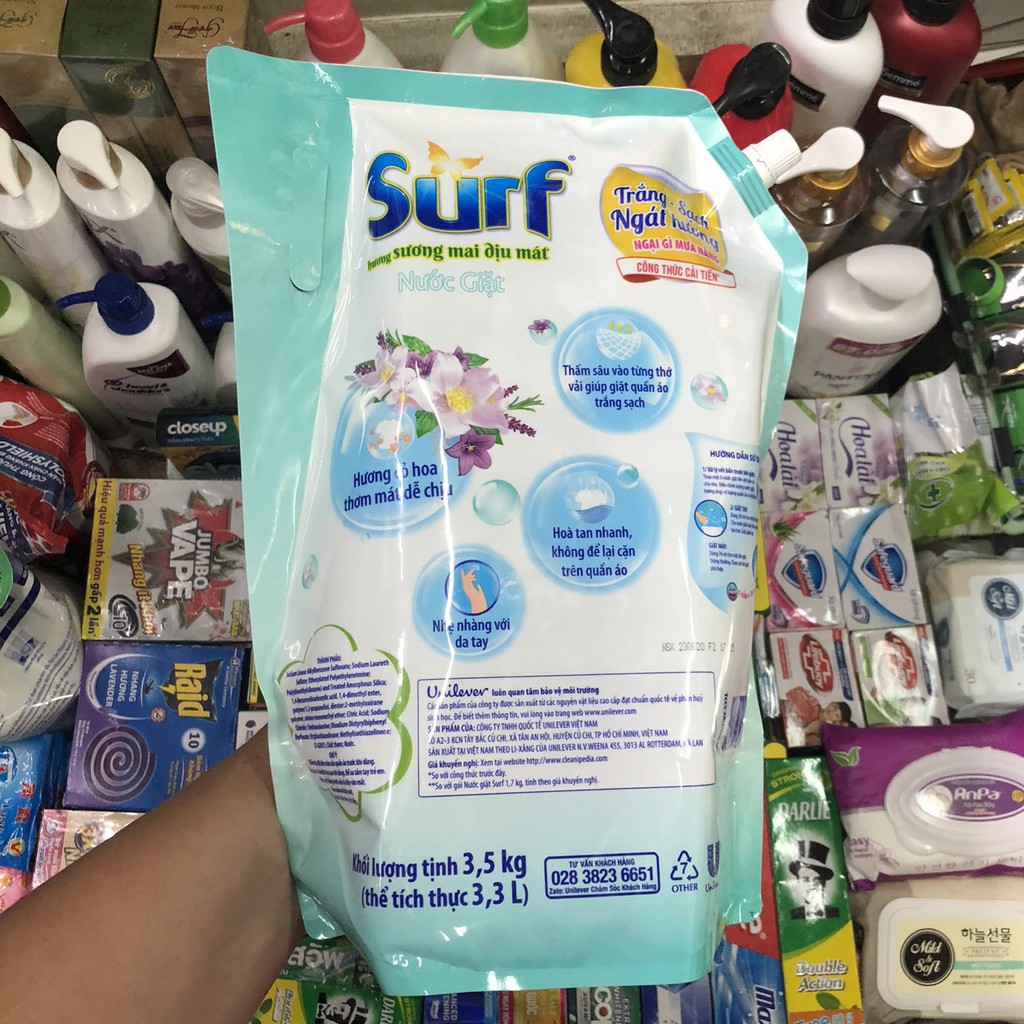 Nước Giặt Surf Hương Cỏ Hoa Diệu Kỳ 3.5Kg ( mẫu mới)