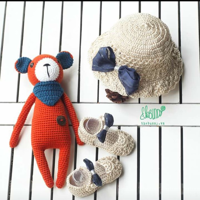 Set giày mũ handmade cho bé