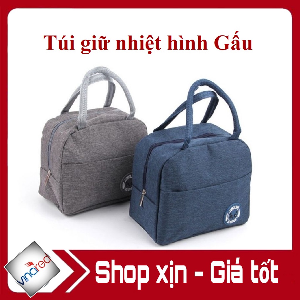 Túi giữ nhiệt cơm hình Lunch Bag Smile logo Gấu 2021