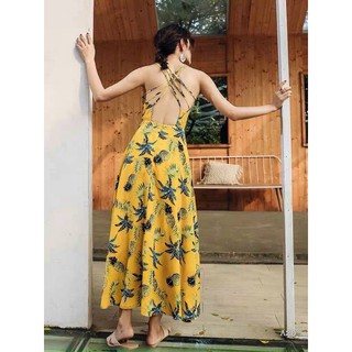 ĐẦM MAXI HOA DÂY LƯNG