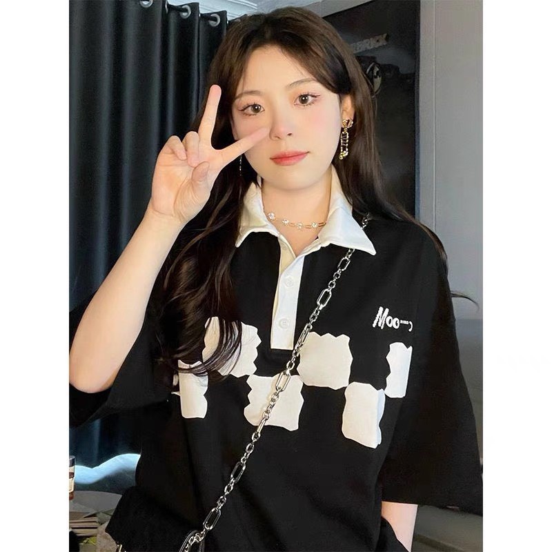 Áo Polo MOC Nam Nữ Unisex Vải COTTON Chất Liệu In Nổi Phong Cách Ulzzang - GIDI