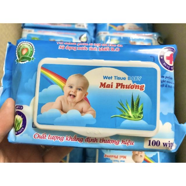 Khăn ướt Mai Phương gói 100 tờ