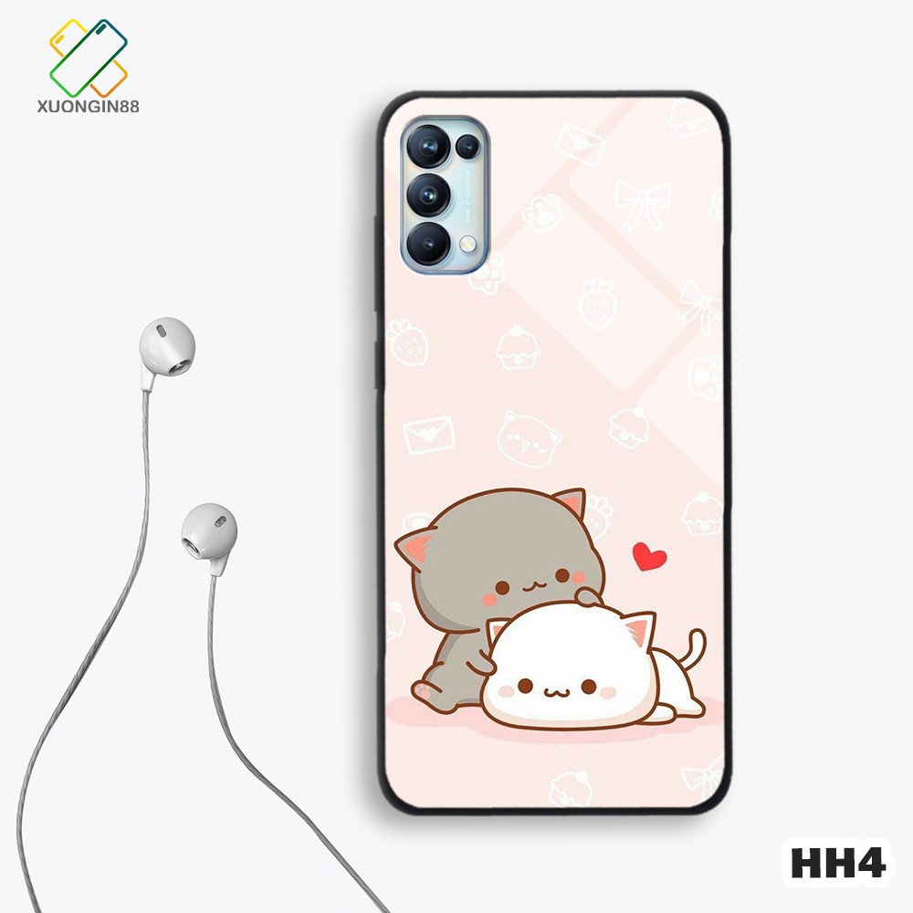 Ốp lưng Oppo RENO 5 kính cường lực hoạt hình cưng xỉu