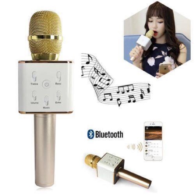 [SALE 10%] Micro karaoke không dây kèm loa bluetooth 3 in 1 Q7