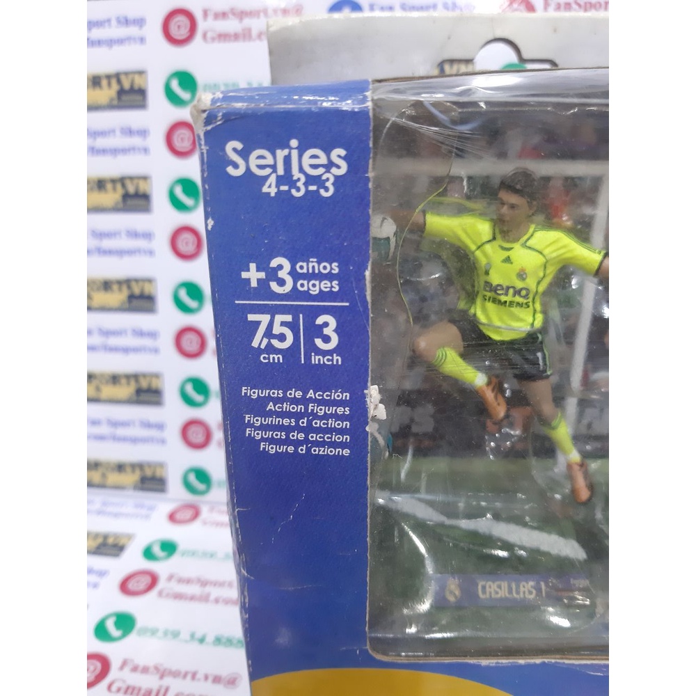 Set tượng cầu thủ bóng đá Casillas Raul Ronaldo Real Madrid 2006-2007 home FT Champs 3in 7.5cm