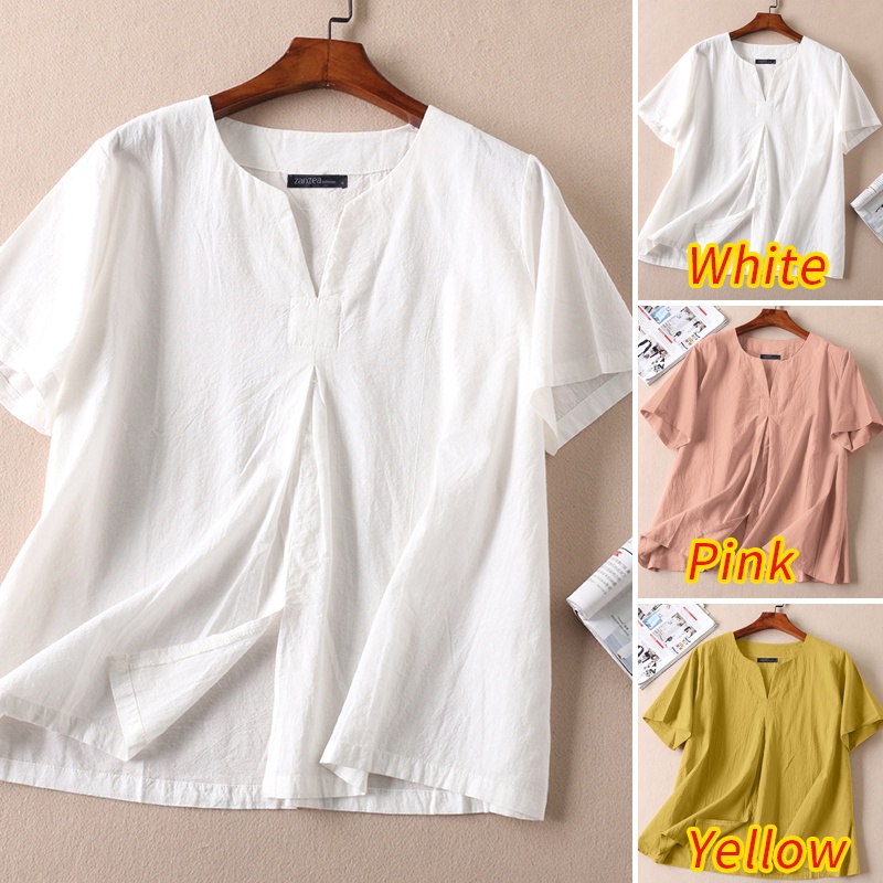 Zanzea Áo Kiểu Tay Ngắn Cổ Tròn Dáng Rộng Thời Trang Đi Biển Xinh Xắn Cho Nữ