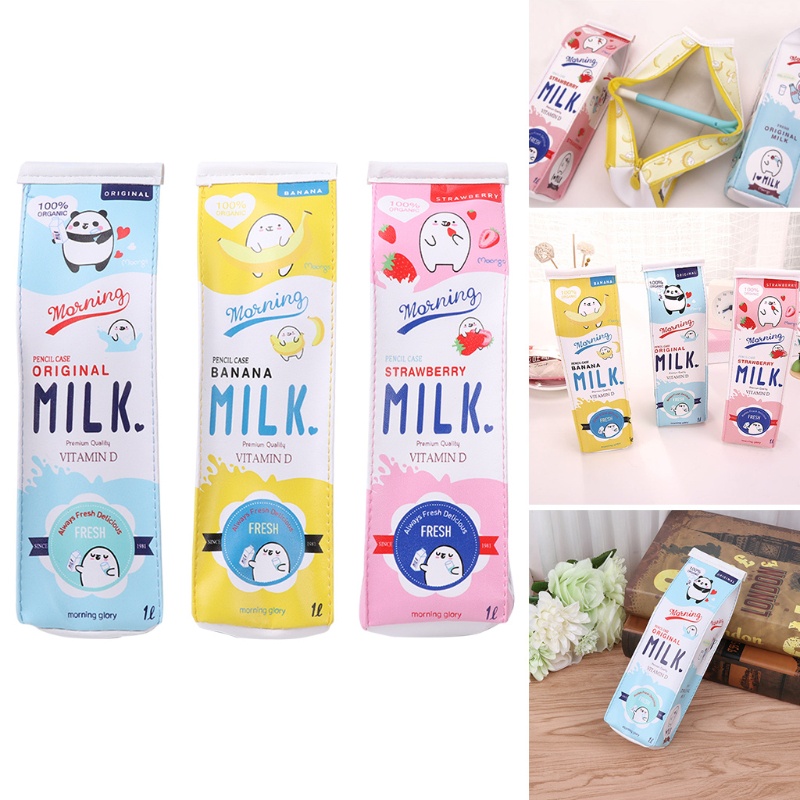 Túi Đựng Bút / Đồ Trang Điểm Hình Hộp Sữa Sáng Tạo