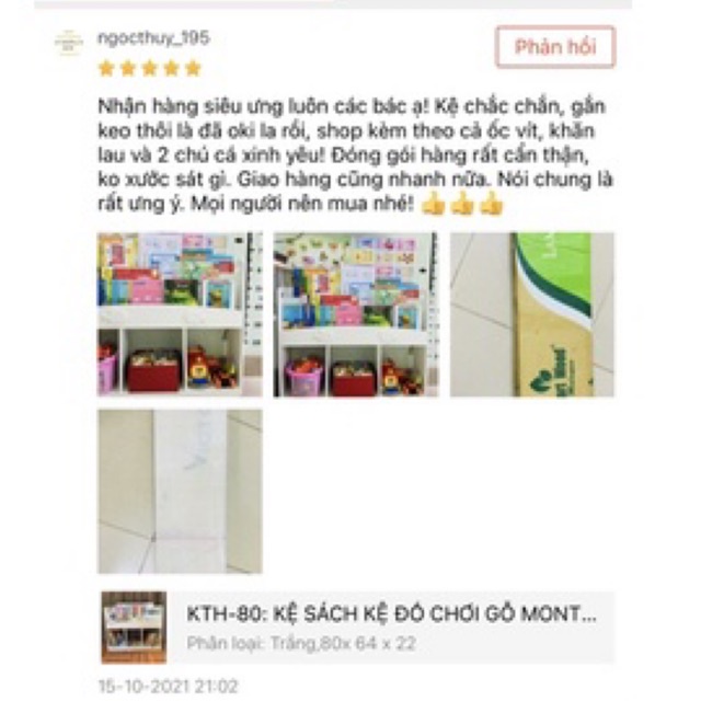 Kệ sách cho bé, kệ đồ chơi, giá sách gỗ 3 tầng, giá sách kết hợp kệ đồ chơi Montessori cho bé KTH