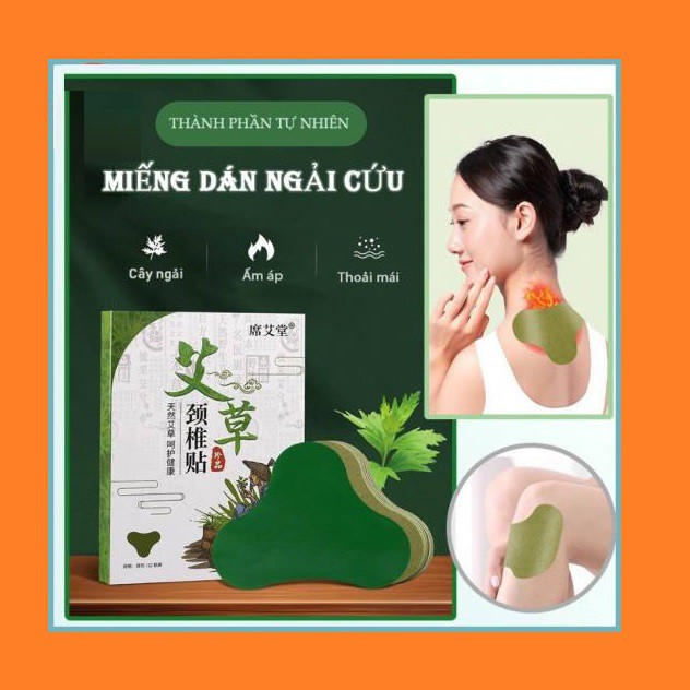 Hộp 12 miếng dán thảo dược Đông Y - cao dán ngải cứu giảm mệt mỏi đau nhức cổ vai gáy