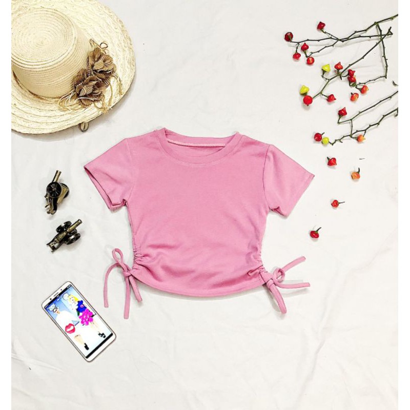 Áo  croptop rút dây  hai bên