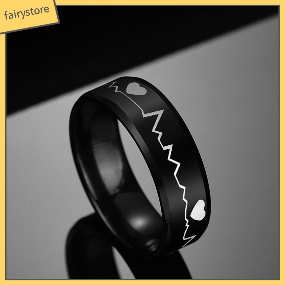 Nhẫn Nam Hình Nhịp Tim Ecg Thời Trang